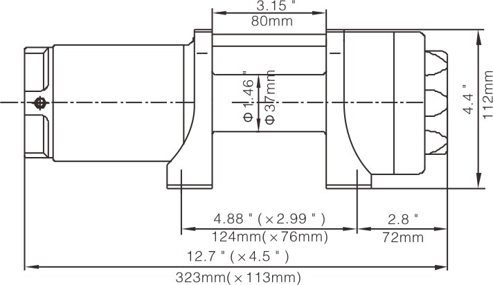 Электрическая лебедка для квадроцикла Runva EWP2500ASR 12V (синтетический трос)